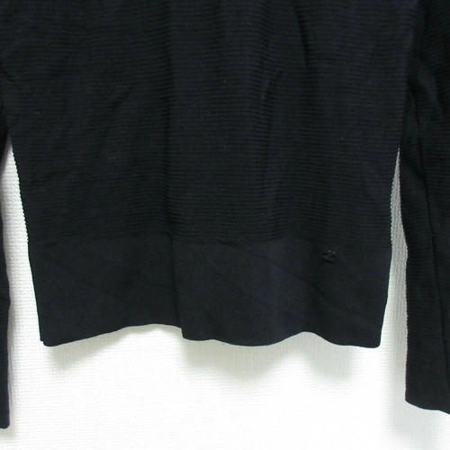 03A CHANEL Vintage Coco Mark Ruffle High Neck Long Sleeve Knit Sweater Size 38 B - Picture 4 of 13