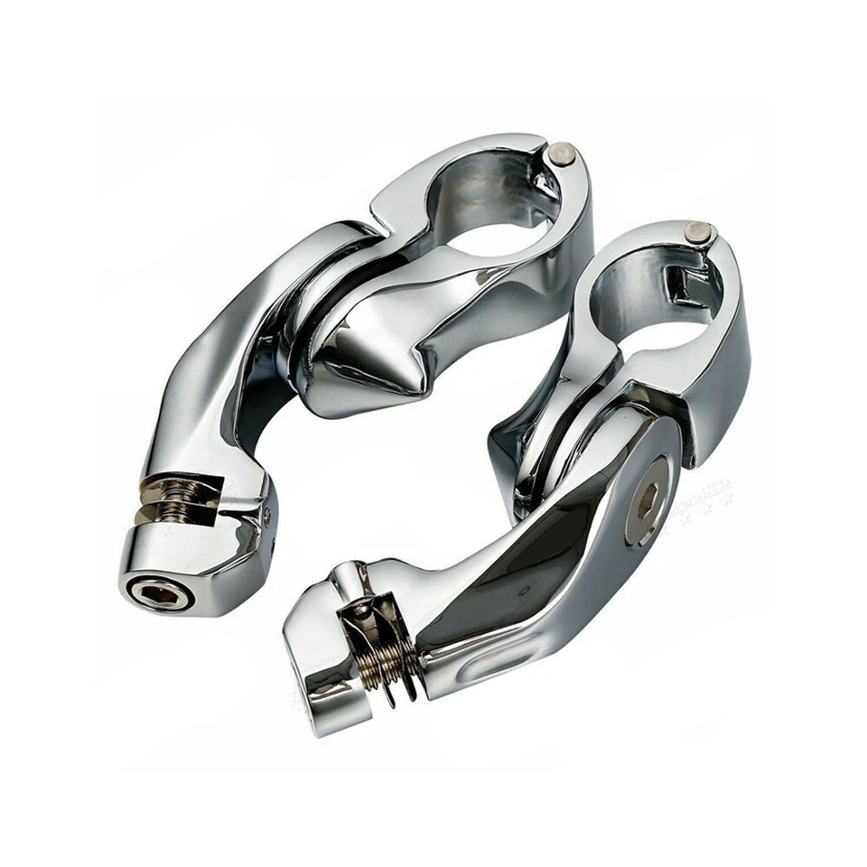 Suporte de montagem de pé de ângulo curto para estrada 32 mm cromado motocicleta - Imagem 3 de 4