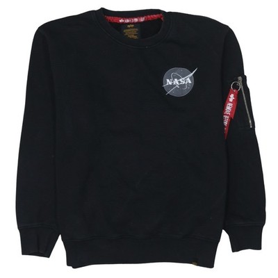 Alpha Industries Herren Sweatshirt schwarz NASA Logo M Regular Fit