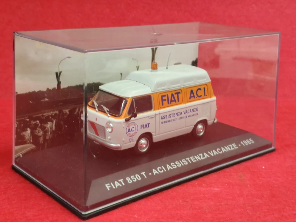 FURGONCINO PUBBLICITARIO 1:43 FIAT 850T ACI ASSISTENZA STRADALE 1965 VINTAGE 🔺 - Immagine 2 di 4