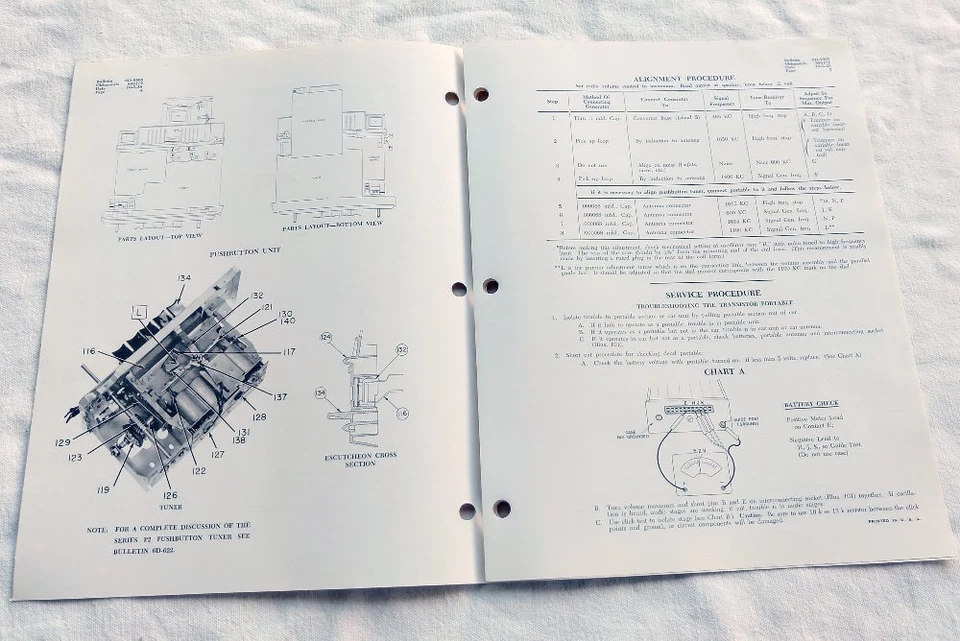 Oldsmobile 98 Super 88 1959 original GM autoportátil radio información de servicio 59 nuevo en stock Foto 4 de 4
