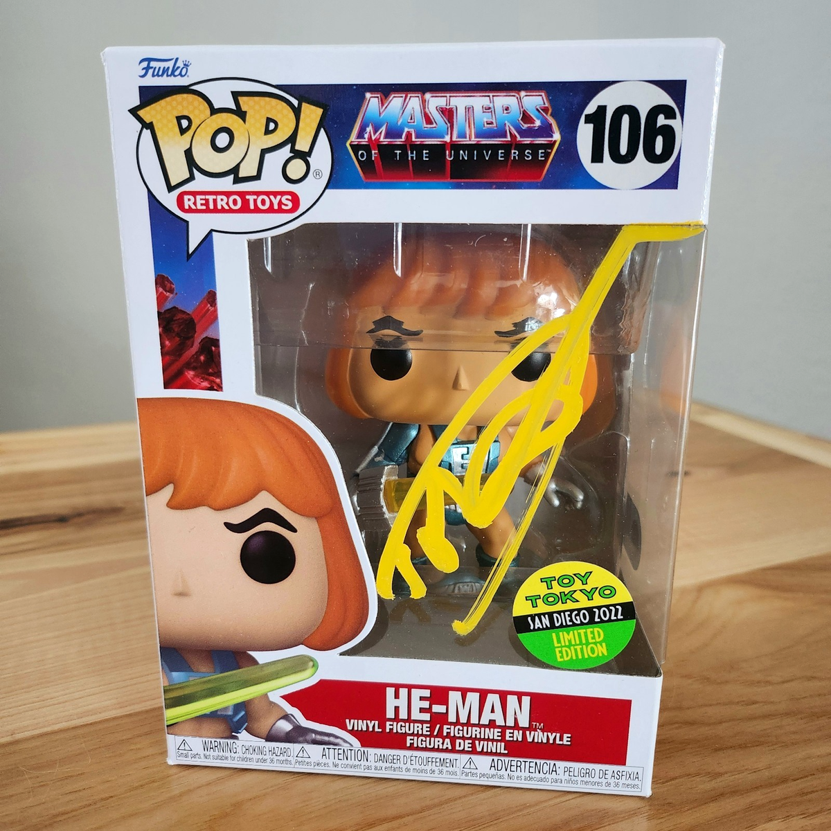⭐HE-MAN FUNKO POP: Dolph Lundgren signed He-Man #106 Toy Tokyo SD