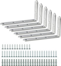 6 Pcs 5x3in Floating Shelf Brackets, Heavy Duty L Bracket