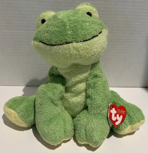 Vintage 2006 Ty Pluffies ❤️ LEAPERS The Frog 9" Stuffed Plush New With Tag