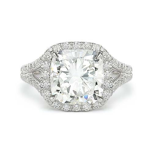6.30 CT F SI1 CUSHION CUT LAB CREATED DIAMOND ENGAGEMENT RING 14k - Picture 1 of 1
