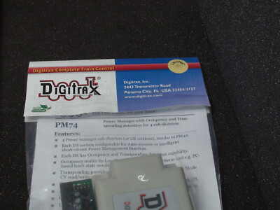 DIGITRAX PM74 Power Manager with Occupancy and Transponding detection for 4 sub-