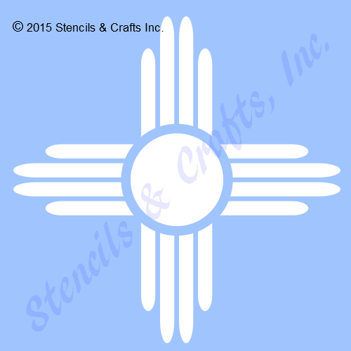 5" ZIA SUN STENCIL WESTERN SOUTHWESTERN SYMBOL STENCILS TEMPLATE CRAFT PAINT NEW - Bild 1 von 1