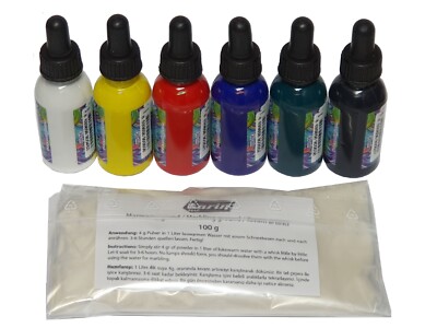 Marmorierfarben-Set (7 Tlg), Kolay Ebru Boyasi Seti, Marbling paint set,