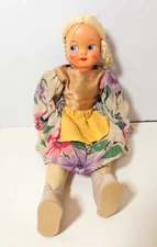 Vintage Jointed Doll Plastic Face Poland 14" Braided Hair