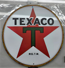 Vintage Texaco Gasoline Sign Pump Plate Gas Station Oil 7 3/4" x 7 3/4"