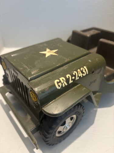 Vintage 60s-70s Tonka Jeep US Army GR2-2431 Pressed Steel Military Green - Picture 2 of 9