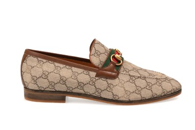 GUCCI Men's Loafer with Horsebit 759648 FACIQ 9756 Beige/Ebony
