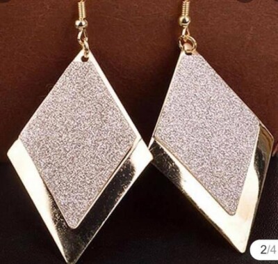 Gold große Glitzer Diamant Luxus Mode Ohrringe Boho Festival Boutique UK