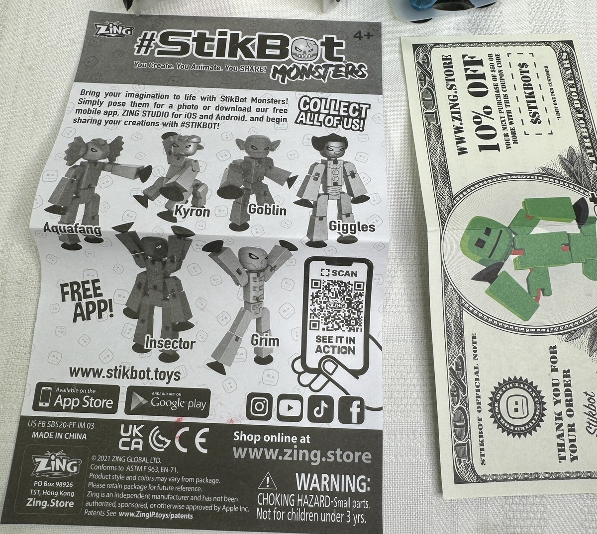 StikBot Zing Monsters Poseable Monster Action Figures Inc Complete