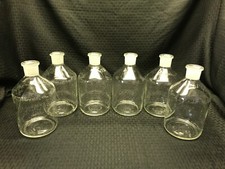 (6) CORNING Pyrex Glass 1000mL 1L Reagent Storage Bottle No #29 Stpr 1500-1L B
