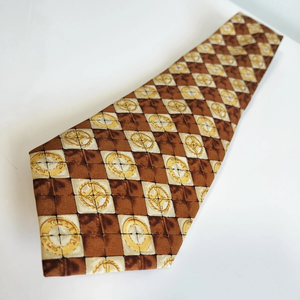 CELINE cravatta uomo seta originale usata cravatta abito classico lusso multicolore A127