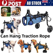 Dog Wheelchair Wheels Adjustable Pet Handicapped Cat Walk Hang Traction Rope AU