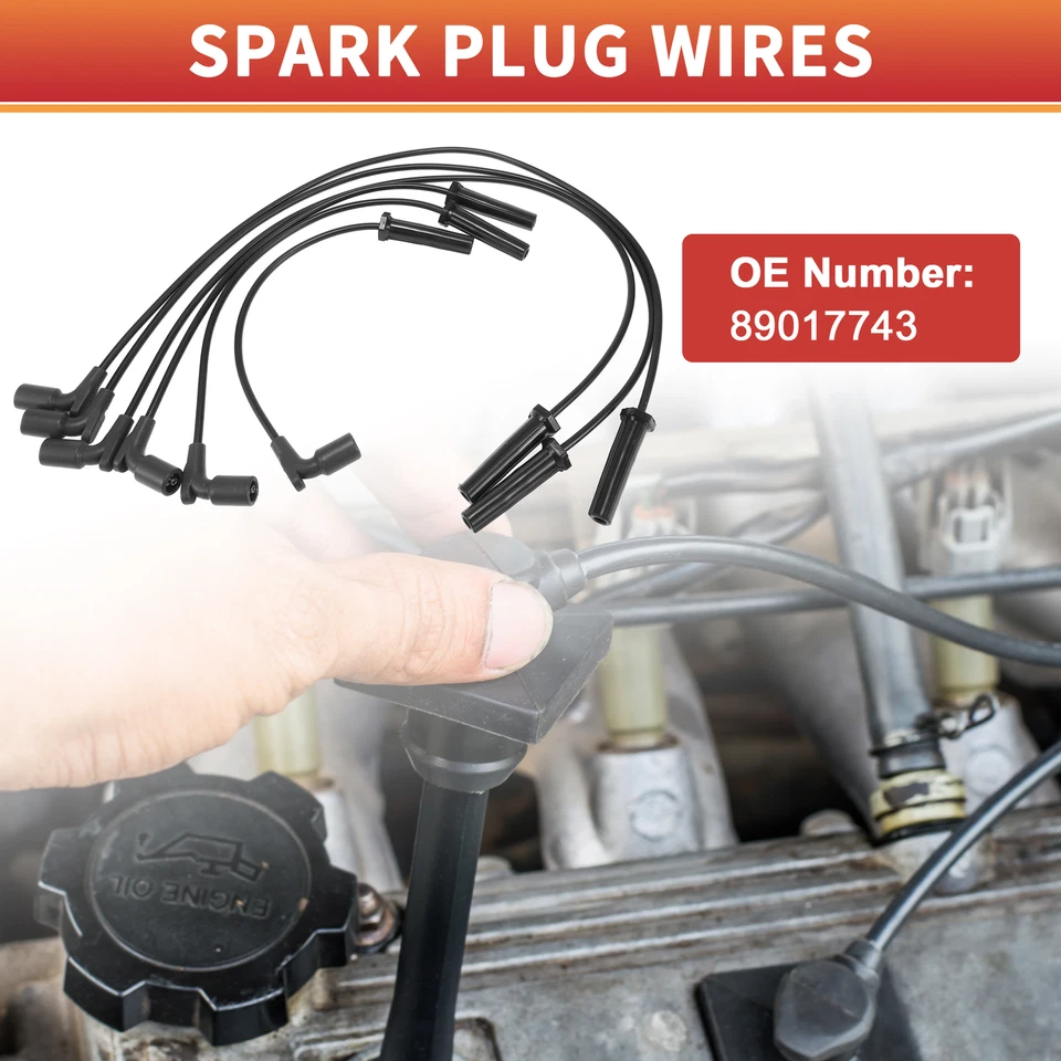 Cable de bobina de encendido de cable de bujía de 6 piezas No.89017743 para Chevrolet Impala 06-09 Foto 3 de 4