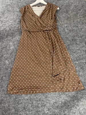 Body Flirt A Line Dress Womens XS Polka Dot Sleeveless Brown Ruffle NEW  N335 | eBay