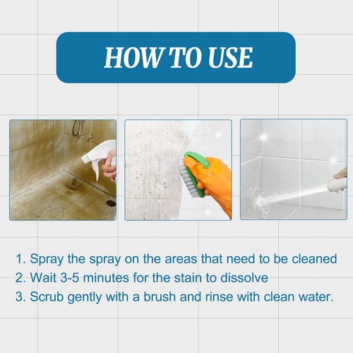 Tile Cleaner Bathroom Tile Floor Cleaning Polishing Brightening Cleaning Spay - Picture 8 of 10