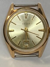 Russian Yuri Gagarin Signed Gifted Solid 14k Rose Gold Automatic Poljot Watch