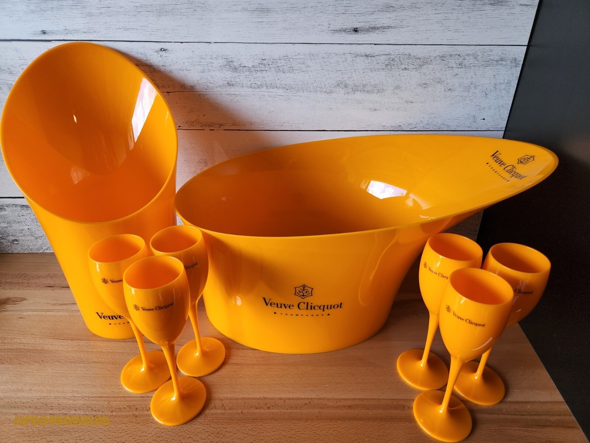 シャンパーニュVeuve Clicquot 提灯オレンジ・ピンク2個セット Veuve Clicquot Champagne double And Single Ice Bucket Set