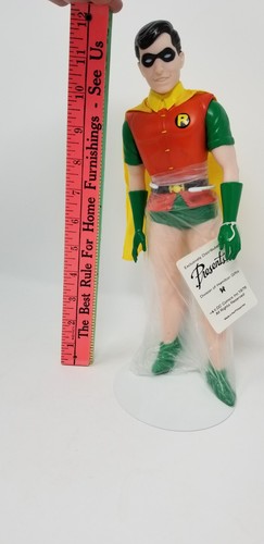 VTG Robin Vinyl Doll Batman Hamilton Gifts w Stand NWT NIP - Picture 4 of 12