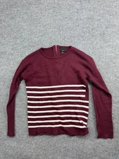 Lumiere Sweater Women's Medium Red Angora Blend Pullover Back Zip