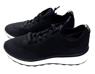 Women New RACK Nordstrom Black Lace-Up Sneaker Shoes Size 8 M