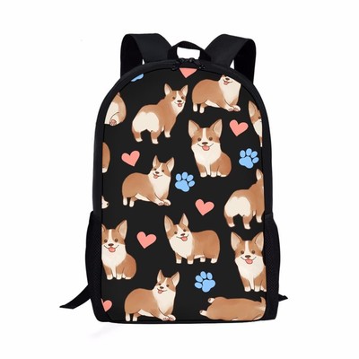 Nopersonality Dog Design School Backpack Set For Teens - Boys & Girls Backpack With Lunch Bag & Pencil Case