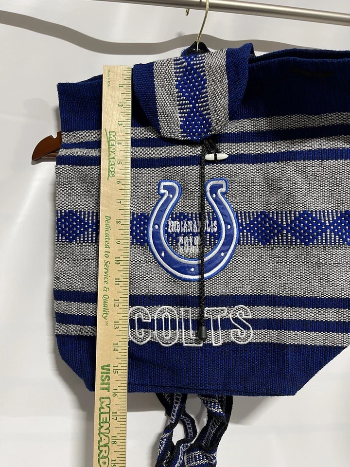 Indianapolis Colts Womens Backpack Woven Embroidered Blue White Hippie Boho - Image 2 of 4