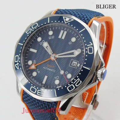 BLIGER Sterile Automatic Herrenuhr GMT Hand Luminous Dial Wristwatch Date