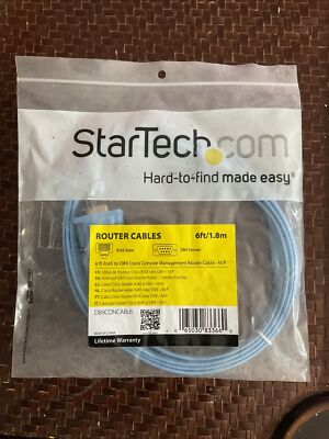 NEW Startech DB9CONCABL6 Cisco Console Router Cable RJ45 (m) DB9 (f) 6 ft