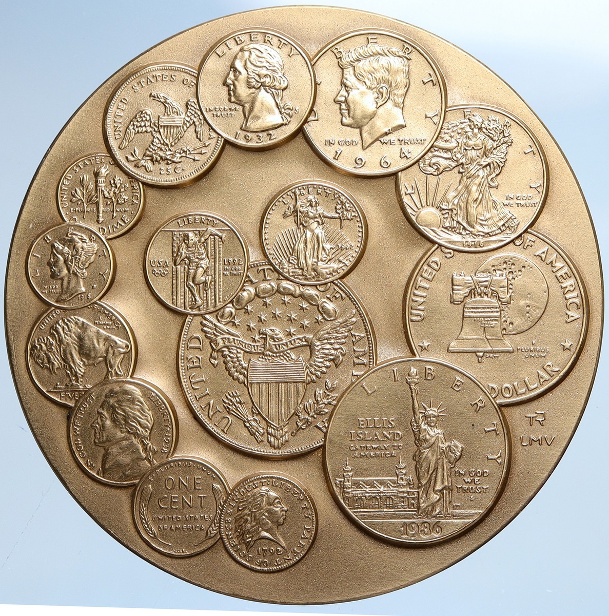 1992 UNITED STATES US MINT BICENTENNIAL Vintage Dunsmore Art Medal