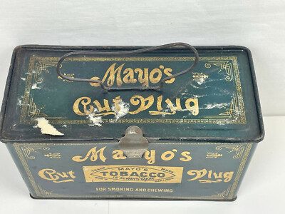 mayo's tobacco tin VINTAGE MAYO'S CUT PLUG TOBACCO TIN - EMPTY - COLLECTORS ITEM