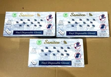 Sanitex Vinyl Medium (M) #2393 Food Service Gloves LOT of 3 Boxes, 300 Gloves