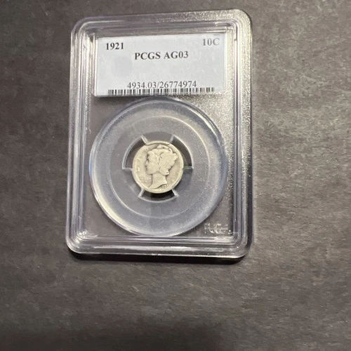 1921 PCGS AG03 Mercury Silver Dime Key Date!