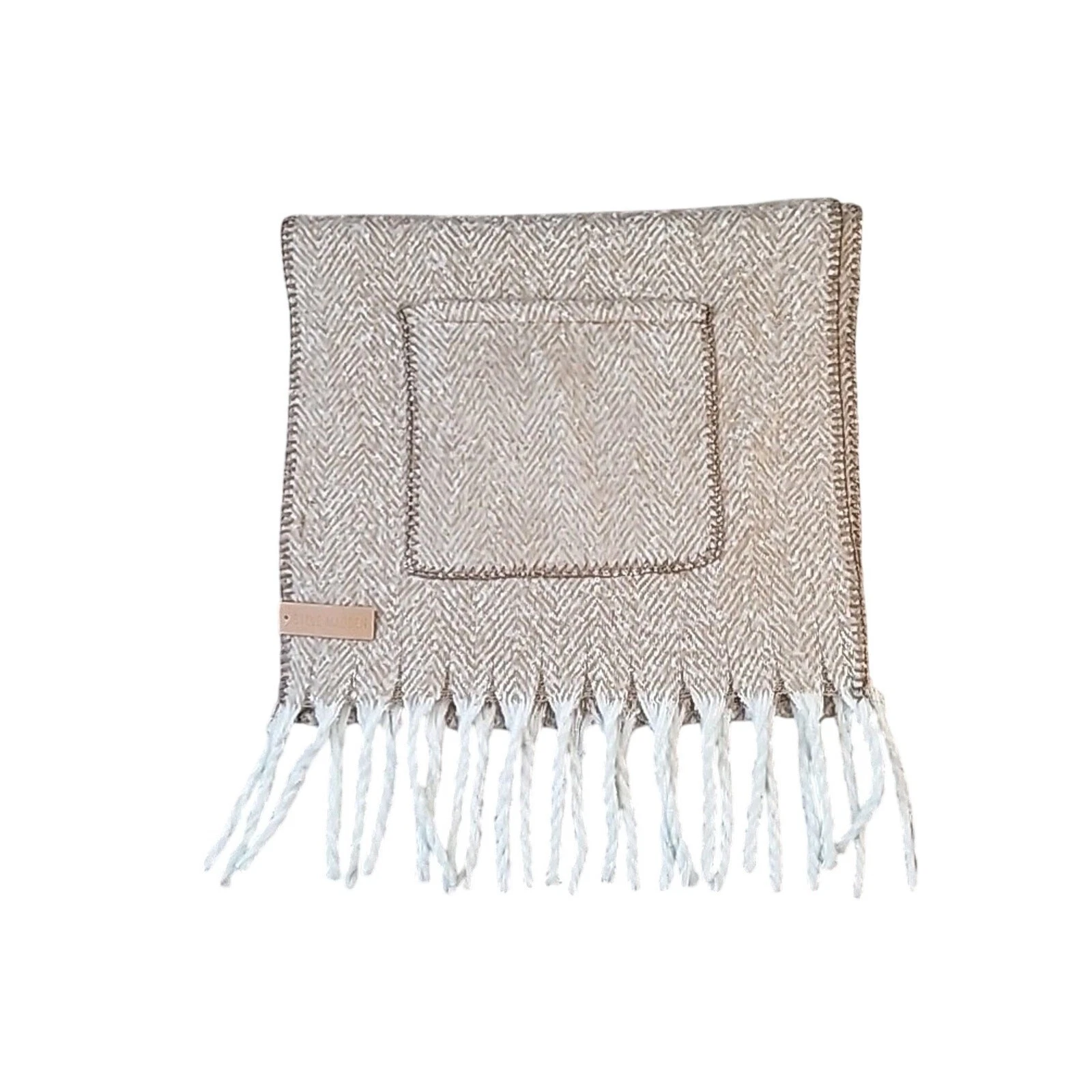 NWT Steve Madden Sand Muffler Scarf w Pockets Cozy Neutral Chic