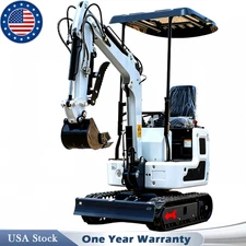 Mini Excavator 1Ton with B&S Engine Track Digger Hydraulic Thumb Clamp USA Stock