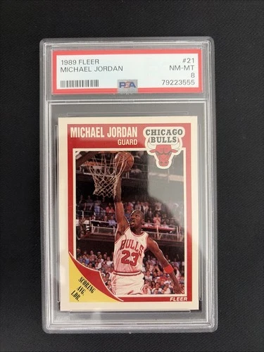 1989 Fleer NBA Michael Jordan PSA 8 NM/MT Card #21 Chicago Bulls