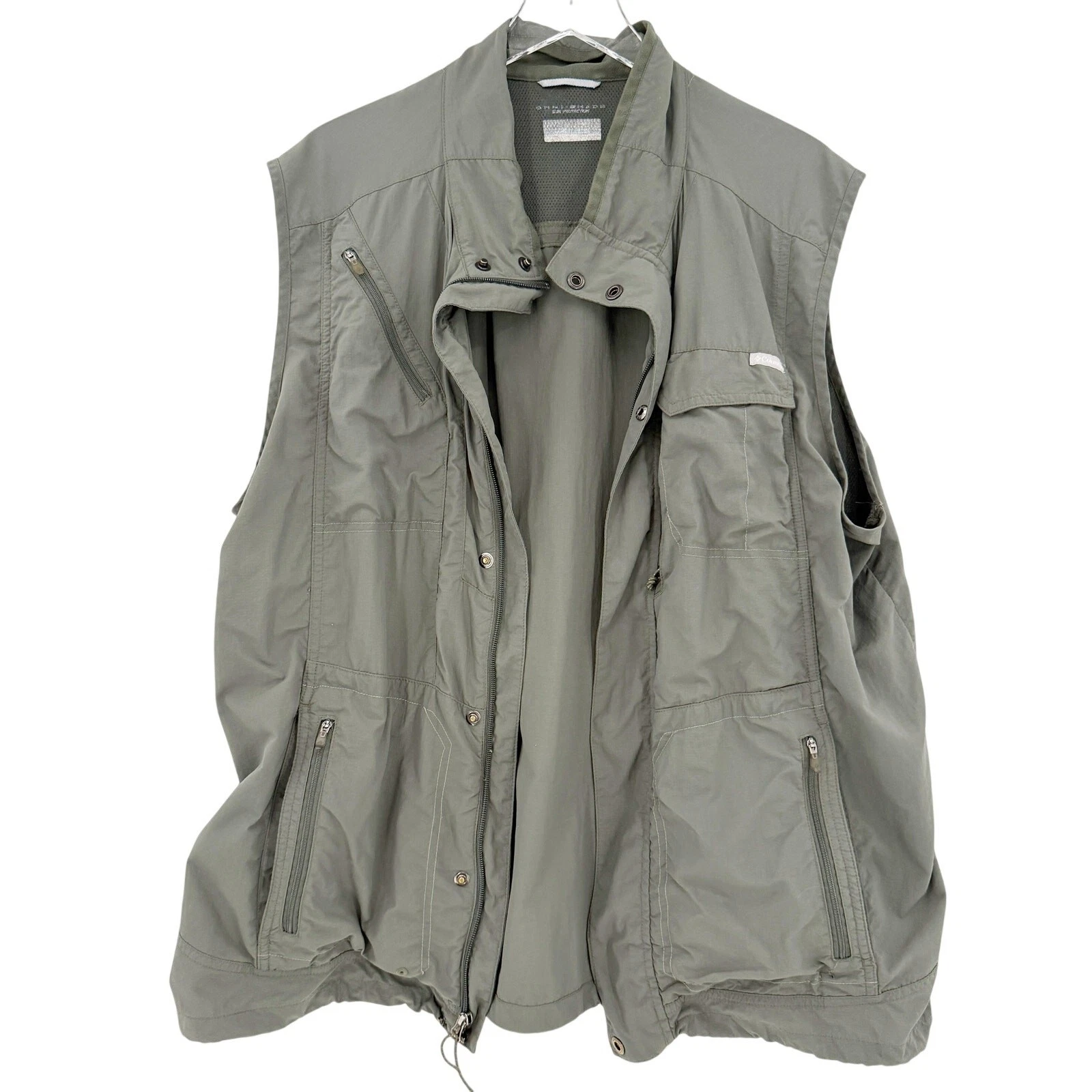 Columbia olive green Silver Ridge Utility Vest men's XL or XXL outdoors camp