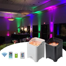 6in1 Battery Uplight LED Par Light APP Control 6x18W RGBWA UV Wedding DJ Party