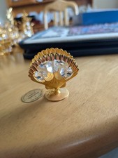 Crystal Temptation  24k Plated  Clam With Austrian Crystals
