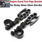 Motorcycle Highway Engine Guard Crash Bar Fold-up Foot Pegs 1"~1-1/4" For Harley