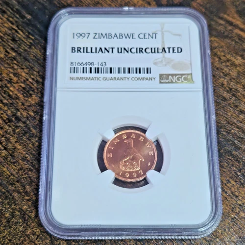 1997 Zimbabwe Cent Coin Brilliant Uncirculated NGC