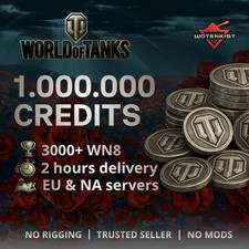 WoT World of Tanks 🔥 1 Million Credits Silver✅ 3000 WN8✅ EU/NA✅ NO RIGGING✅