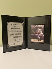 Javier Lopez Autographed Baseball Card In Collectible Binder With Coa ￼