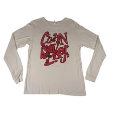 The Chainsmokers World War Joy Long Sleeve Tour Graphic T Shirt Cream Men Large