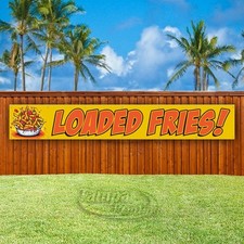 LOADED FRIES Advertising Food Restaurant Vinyl Banner Flag Sign USA XL01854