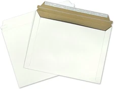 12.5" x 9.5" Self Seal White Photo Flat Cardboard Envelope Mailers 100 to 2000